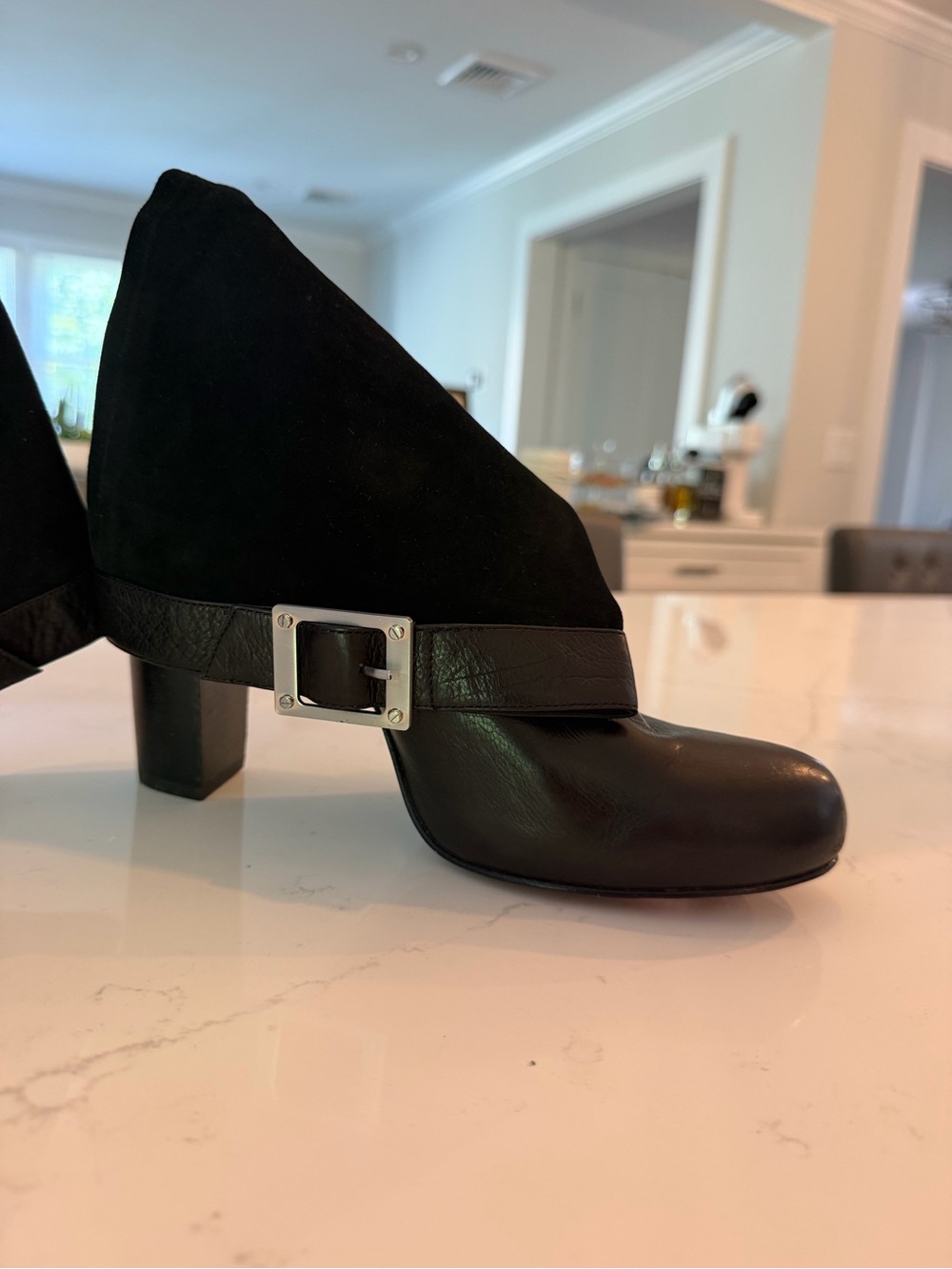 Like new Rachel Zoe Black Leather & Suede Women's mid calf boots size 10